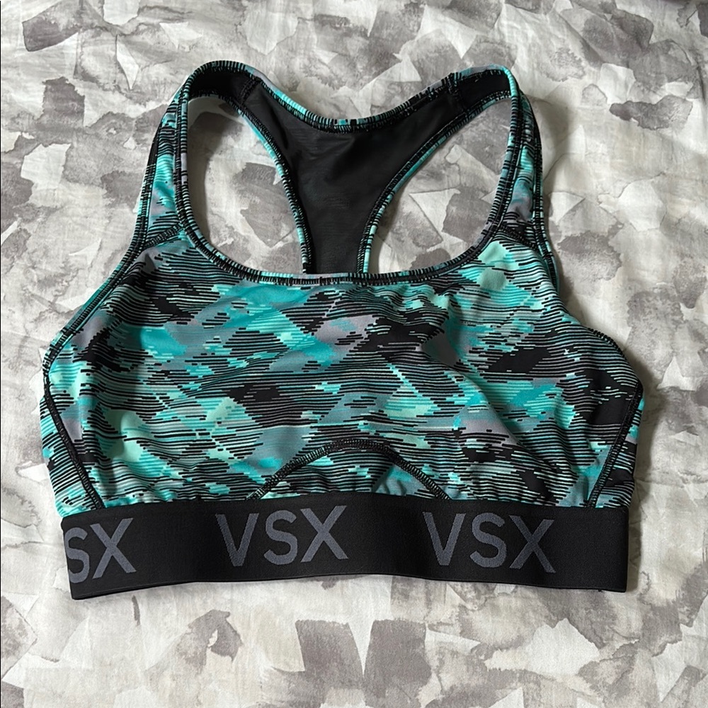VSX Women's Digital Camo Sports Bra - Black and Green - NWOT